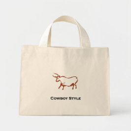 Bull Cowboy Style Brown Mini Stoffbeutel