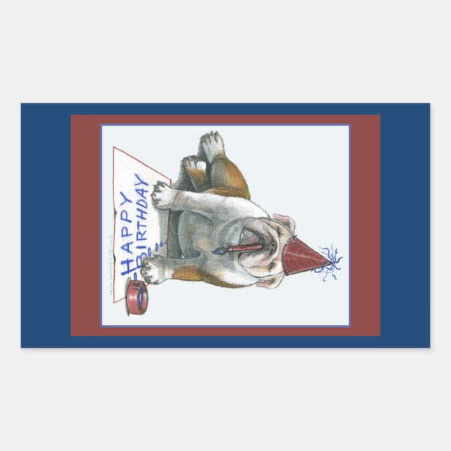 Bull Dog Birthday Stickers (Vorderseite)