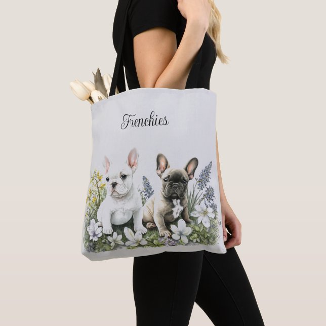 Bull Dog Floral Tote Bag Tasche (Von Nahem)