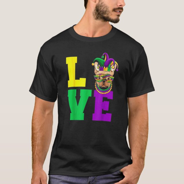 Bull Dog Mardi Gras Mask Party T-Shirt (Vorderseite)