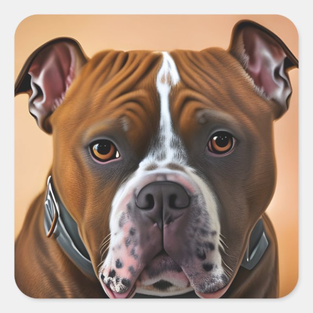 Bull Dog Quadratischer Aufkleber (Vorderseite)