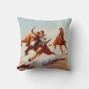 "Bull Dogger" Western Art von Will James Kissen