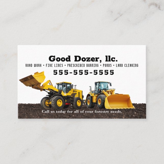 Bull Dozer Business Card  Visitenkarte (Vorderseite)