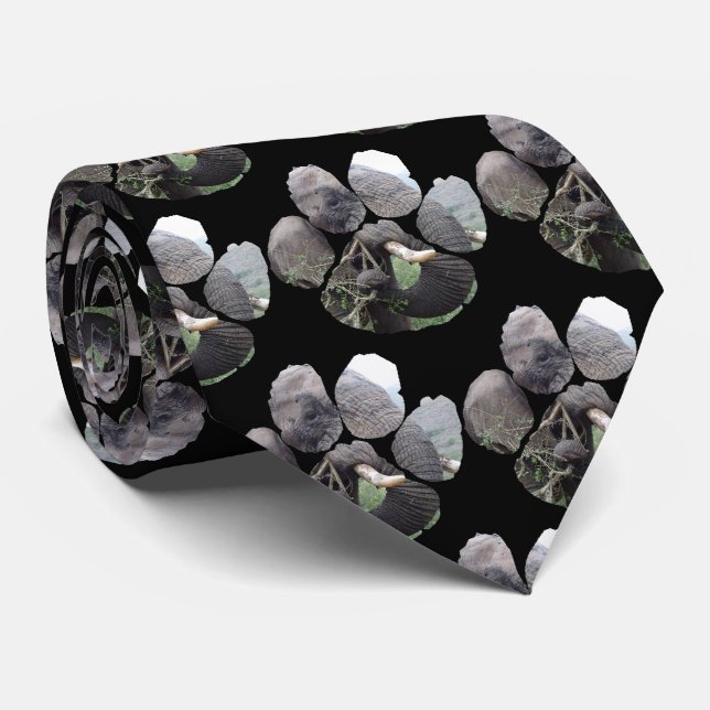 Bull Elephant Footprint Neck Tie Krawatte (Gerollt)