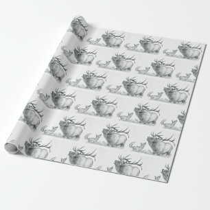 Bull Elk and Fox Geschenkpapier