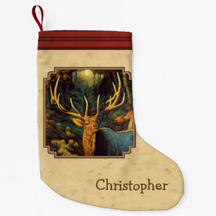Bull Elk Autumn Yellow Kleiner Weihnachtsstrumpf
