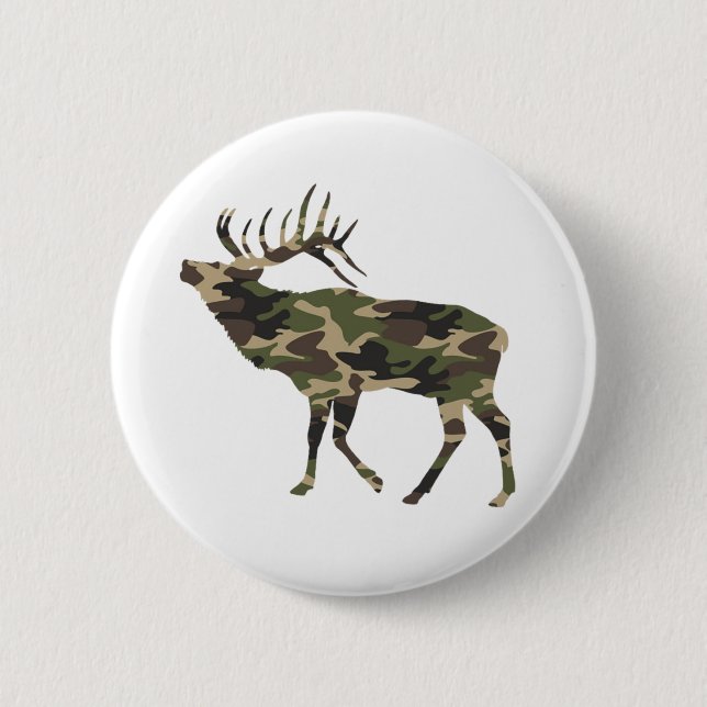Bull Elk Camouflage Button (Vorderseite)