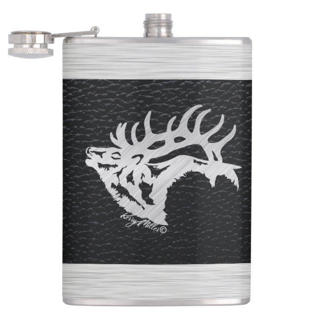 Bull Elk Flask Flachmann (Geöffnet)