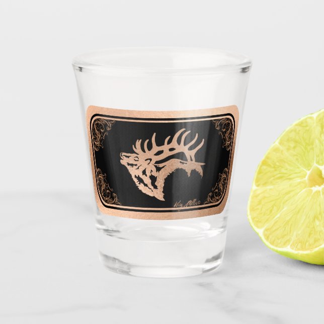 Bull Elk Schnapsglas (Vorderseite)
