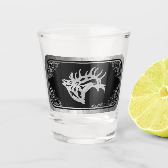 Bull Elk Schnapsglas (Vorderseite)