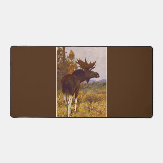 "Bull Elk with Bell" Schreibtischunterlage (Vorderseite)