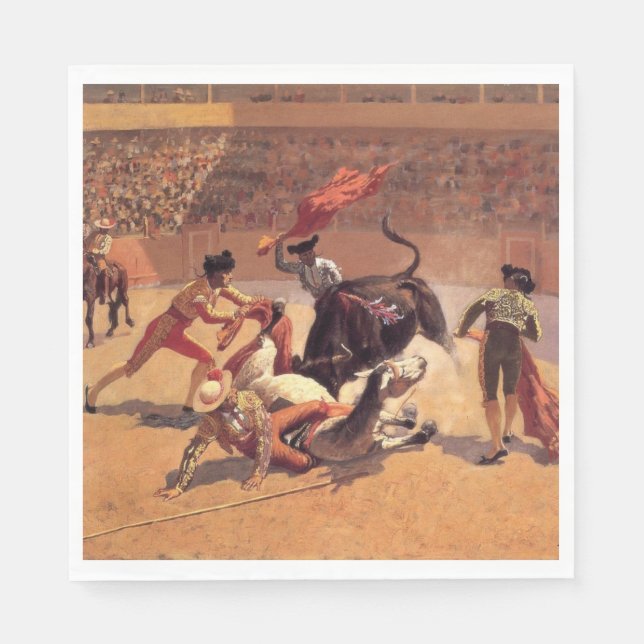 Bull Fight in Mexico (von Frederic Remington) Serviette (Vorderseite)