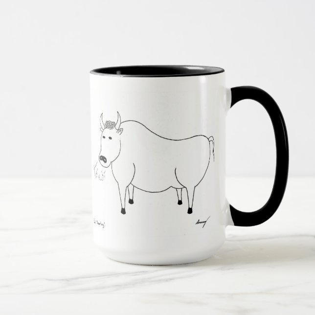 Bull Folk Art Tasse (Rechts)