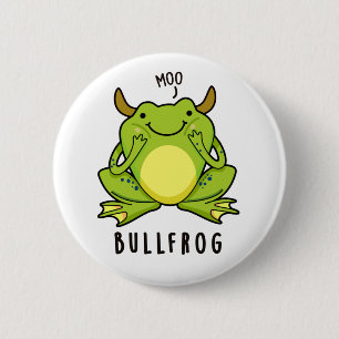 Bull Frog Funny Animal Frog Puff Button