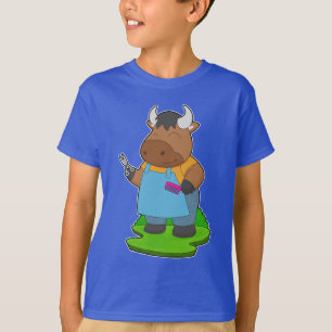 Bull Hairdresser Schere Comb T-Shirt