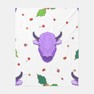 Bull, heilig, Misteloe und Beeren. Das Symbol Fleecedecke