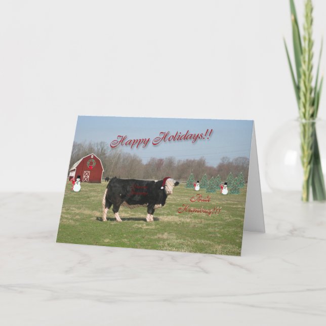 Bull Humbug Weihnachtskarte Feiertagskarte (Vorderseite)