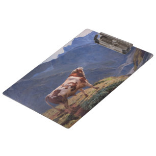 Bull in den Alpen (von Eugène Burnand) Klemmbrett