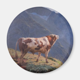 Bull in den Alpen (von Eugène Burnand) Magnet