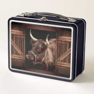 Bull in der Hüttenmetalldose Metall Brotdose