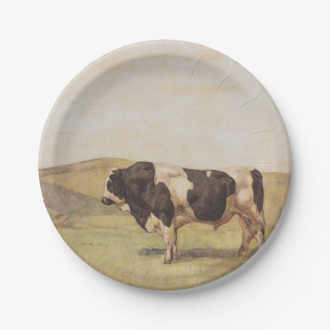 Bull in einer Schweizer Landschaft (von Ferdinand  Pappteller (Vorderseite)