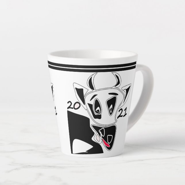 Bull, Jahr des Stiers, 2021, lustiger Stier Milchtasse (Rechte Ecke)