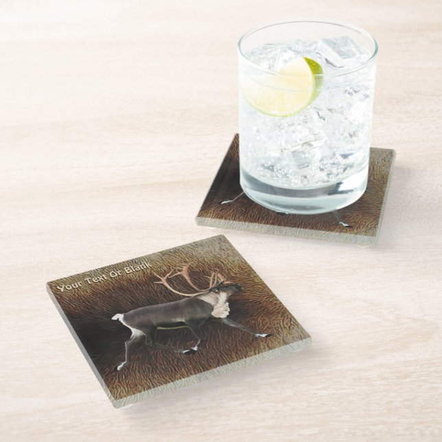 Bull Kariou (Reindeer) Glasuntersetzer (Schrägansicht)
