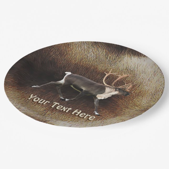 Bull Kariou (Reindeer) Pappteller (Schrägansicht)