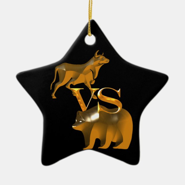 Bull Market VS Bear Market Keramik Ornament (Vorne)