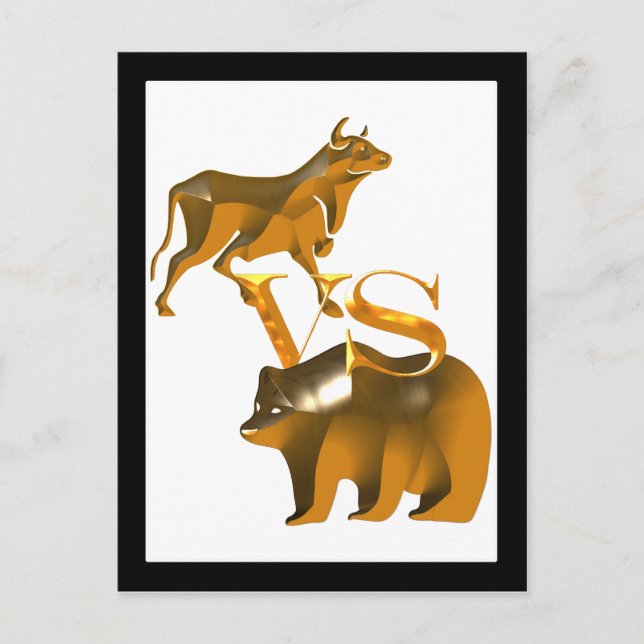 Bull Market VS Bear Market Postkarte (Vorderseite)