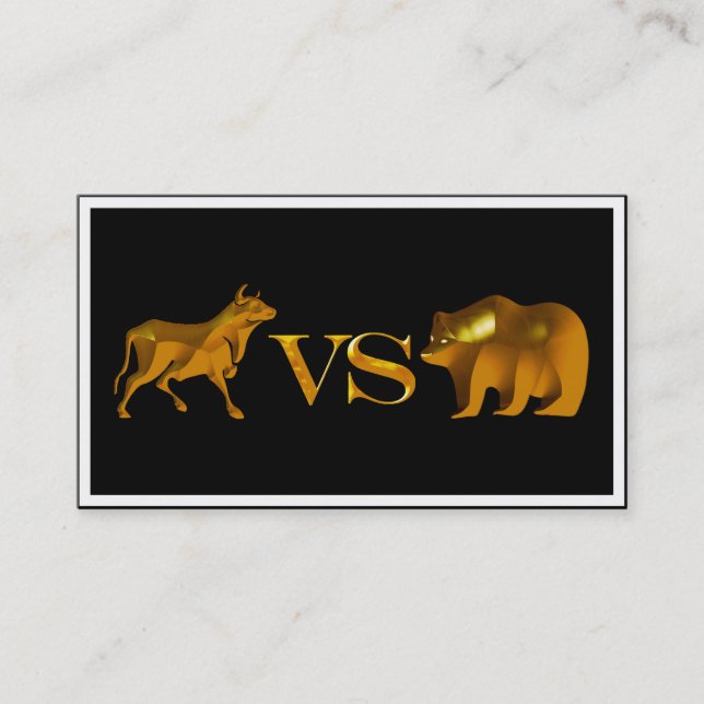 Bull Market VS Bear Market Visitenkarte (Vorderseite)