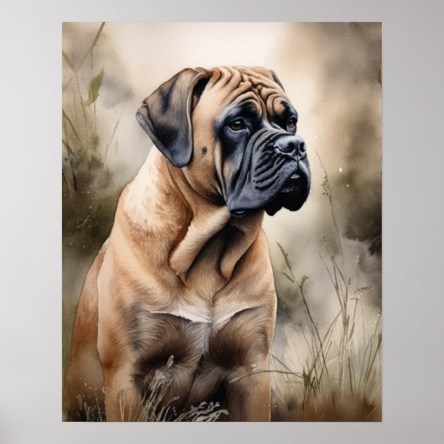 Bull Mastiff Dog Art Print Poster (Vorne)