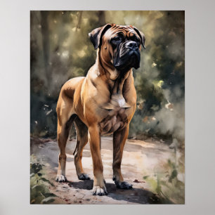 Bull Mastiff Dog Art Print Poster