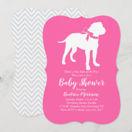 Bull Mastiff Dog Baby Dusche Pink Girl Einladung
