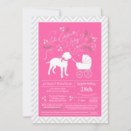 Bull Mastiff Dog Baby Dusche Pink Girl Einladung