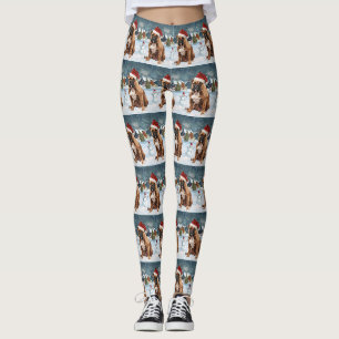 Bull Mastiff Dog Winter Wunderland Weihnachtsfreud Leggings
