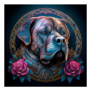 Bull Mastiff Peers durch ein Zeitportal Poster
