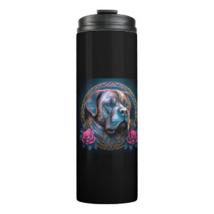 Bull Mastiff Peers durch ein Zeitportal Thermosbecher