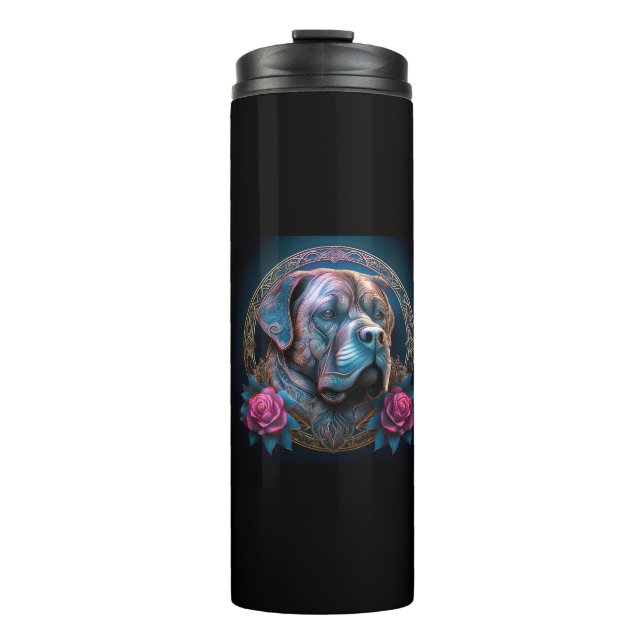 Bull Mastiff Peers durch ein Zeitportal Thermosbecher (Vorderseite)