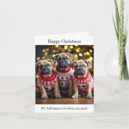 Bull Mastiff Welppies Weihnachtskarte Karte
