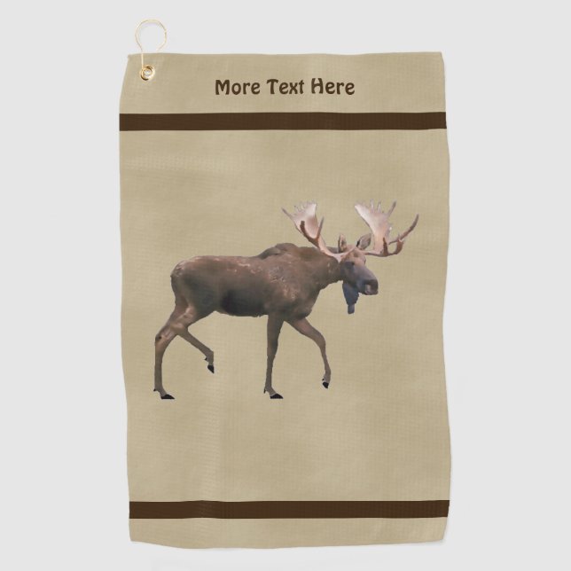 Bull Moose auf altem Papier Golfhandtuch (Vorderseite)