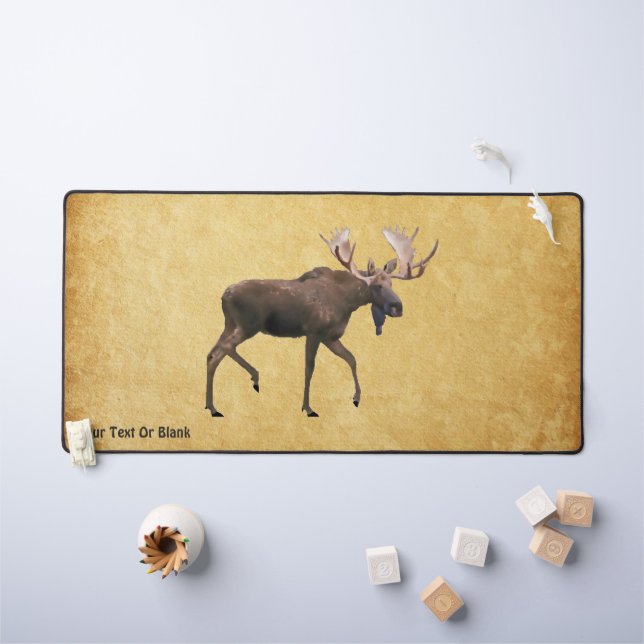 Bull Moose auf altem Papier Schreibtischunterlage (Kindertisch)