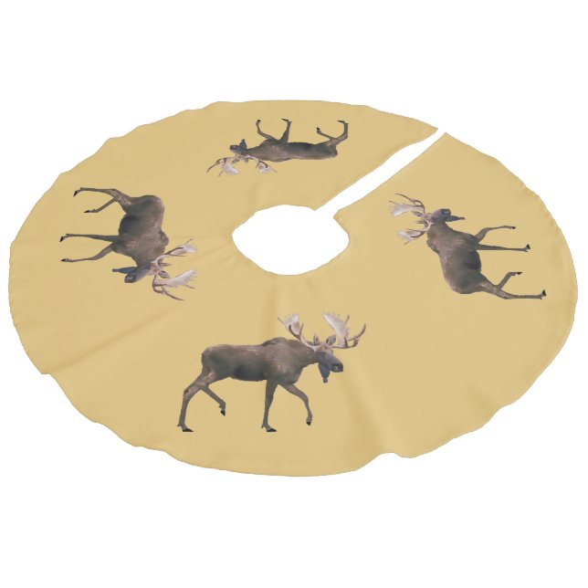 Bull Moose Leinenimitat Weihnachtsbaumdecke (Schrägansicht)
