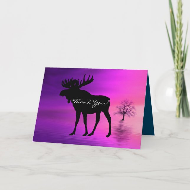 Bull Moose-Silhouette Dankeskarte (Vorderseite)