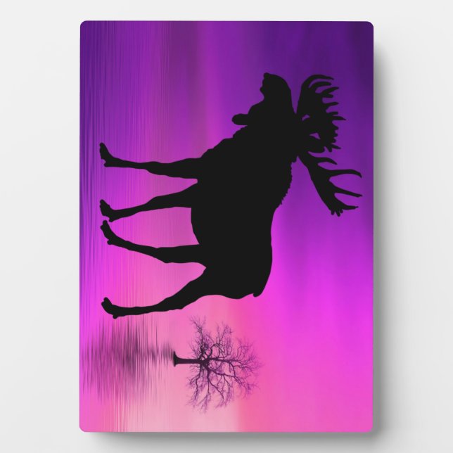 Bull Moose-Silhouette Fotoplatte (Vorderseite)