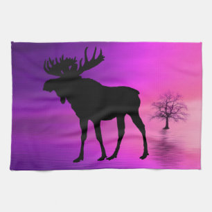 Bull Moose-Silhouette Geschirrtuch