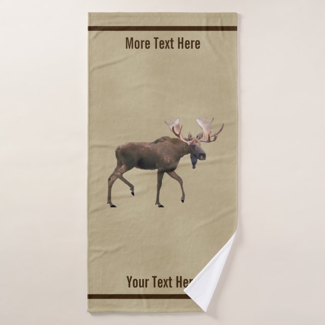 Bull Moose Sur Ancien Papier (Serviette de bain)