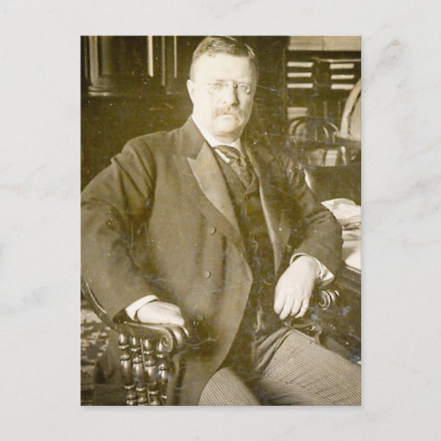 Bull Moose Teddy Roosevelt Vintag Postkarte (Vorderseite)
