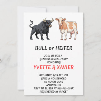 Bull oder Färse Geschlechtsenthüllungs-Einladung