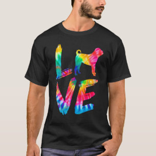 Bull Pei Gefärbte Krawatte Liebe Dog Mama Vater T-Shirt
